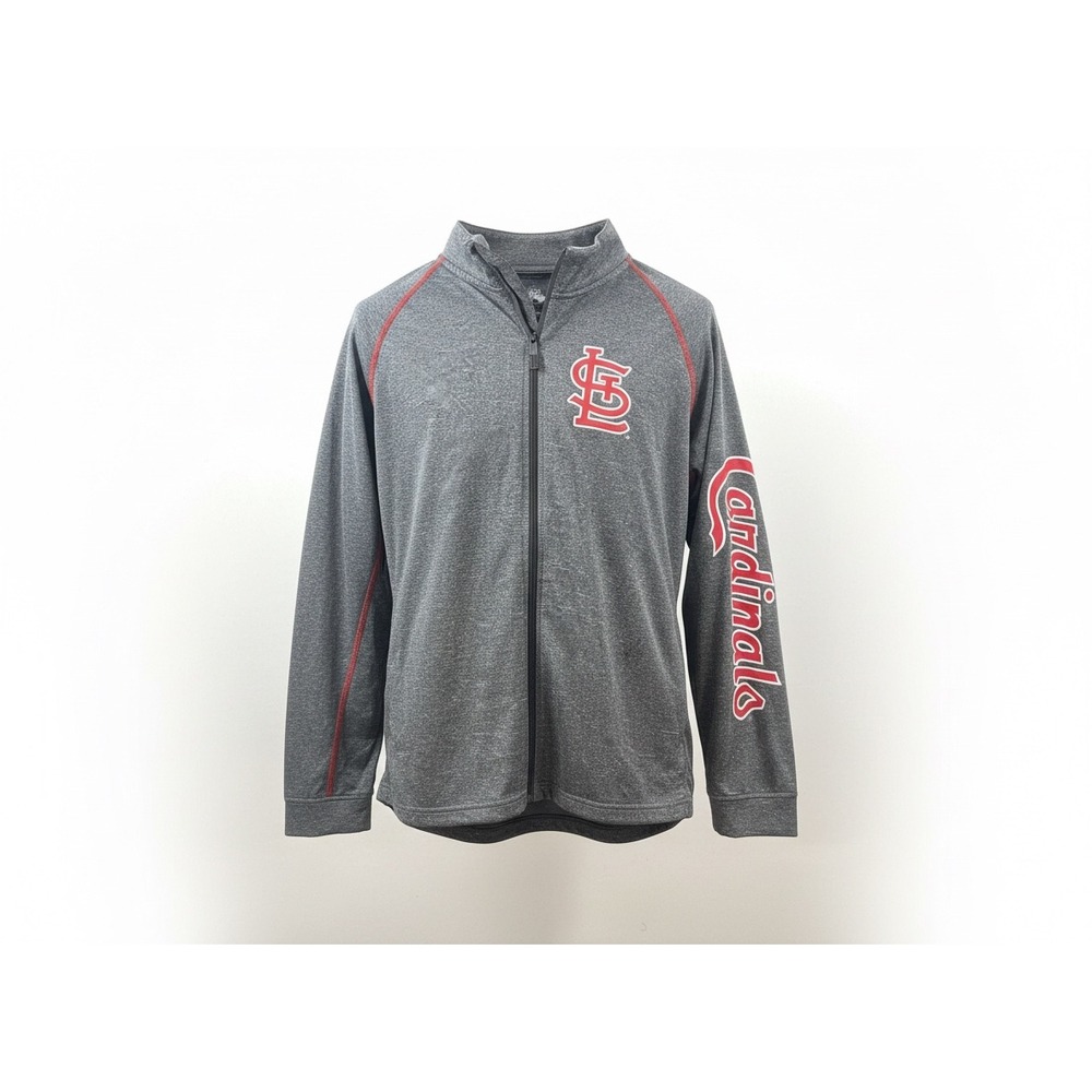 Stitches St Louis Cardinals‎ MLB Mens Large Gray Quarter Zip Pullover Shirt 3145